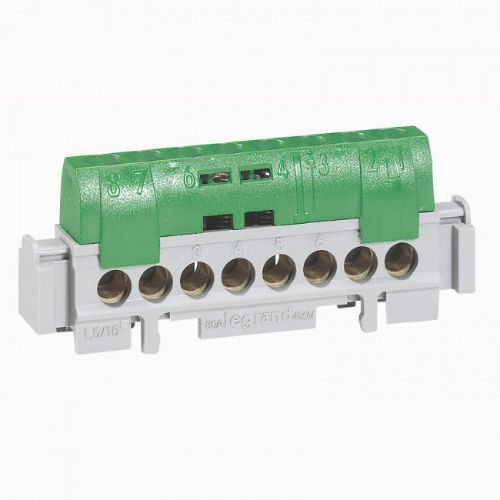 Picture of PE latt 16 avaga, 1x6-25+16x1.5-16mm2, (lisada alus, Plexol ka kandur), 141mm, roheline, Legrand 