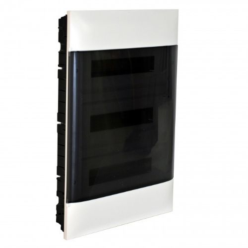 Picture of Süvistatav moodulkilp kiviseina Practibox S, transparent uks 54m(3x18), IP40, PE/N latiga, Legrand 