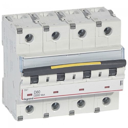 Picture of Moodulkaitselüliti DX3, 4P, 80A, D, 10kA/16kA, 6mod, Legrand 