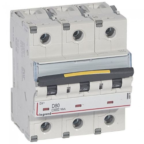 Picture of Moodulkaitselüliti DX3, 3P, 80A, D, 10kA/16kA, 4.5mod, Legrand 