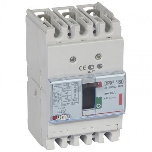 Picture of Kompaktkaitselüliti DPX3-160, 3P, 16A, TM vabasti 0.8-1In, Im=fix, 36kA, Legrand 