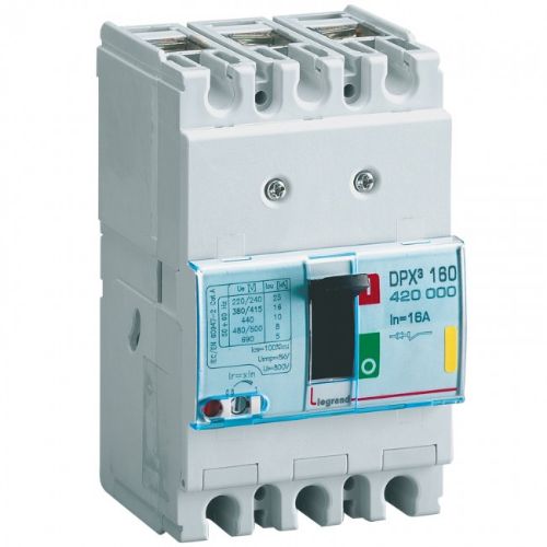 Picture of Kompaktkaitselüliti DPX3-160, 3P, 16A, TM vabasti 0.8-1In, Im=fix, 16kA, Legrand 