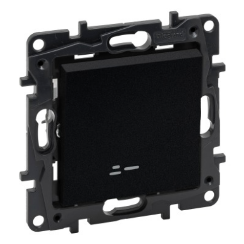 Picture of Veksellüliti tulega klahviga, 10A 230V must matt, vedrukl. süv. IP20, NILOE STEP, LEGRAND  