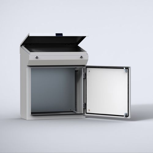 Picture of Konsool, 985x1600x400, kahe uksega, mont.plaadiga IP55, nVent Hoffman 