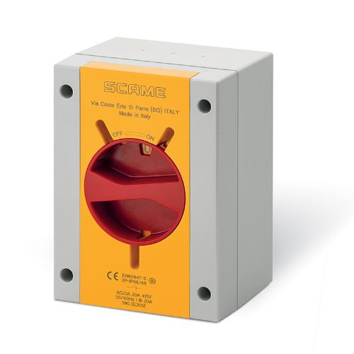 Picture of Turvalüliti 3P+N 40A AC23 415V plastikkarbis IP65 M20/M25, Scame 