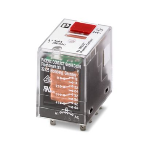 Picture of Relee REL, 4CO, 6A, 24VAC, LED+TEST, pesa RIF-2, Phoenix 