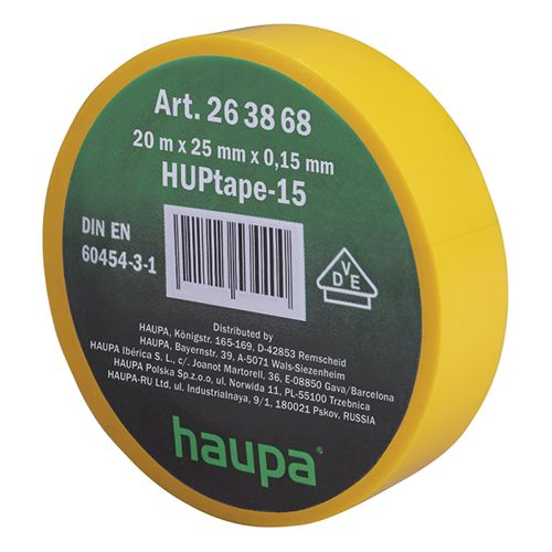 Picture of PVC Isoleerteip Kollane 20m25mm -30c-+105c UV-kindlam Haupa 