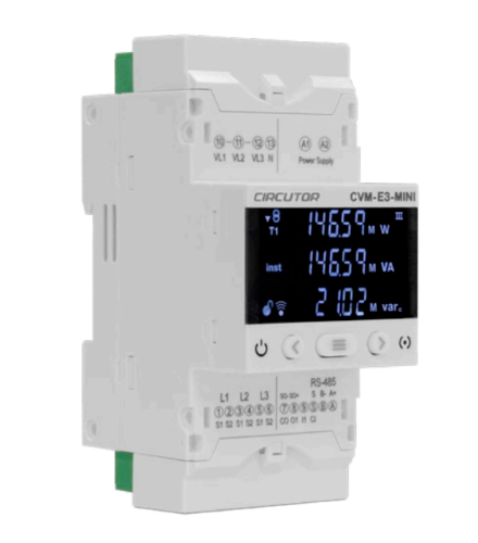 Picture of Võrguanalüsaator CVM-E3-MINI-ITF-WiEth 3F, 400V, .../5A, DIN-liistule, TCP/IP Modbus/TCP, Circutor 