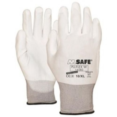 Picture of Nailon töökindad, valged, suurus 10, M-Safe PU-Flex W 