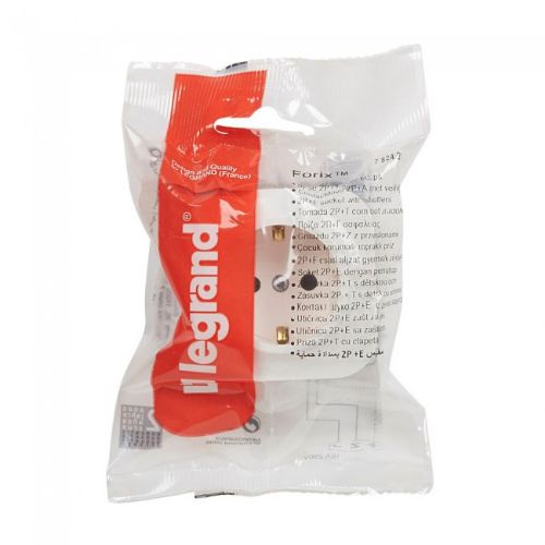 Изображение Pistikupesa 1-ne, 16A 230V, m-ga, pinnap., lapsek., valge, IP20, FORIX, LEGRAND 