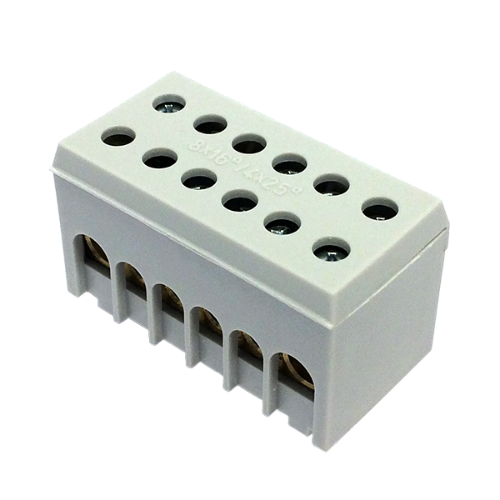 Picture of Faasiklemm A6H-2, hall, 8x16+4x25mm², IP20, messing, Morek 