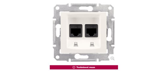 Picture of Arvutipesa 2xRJ45 UTP cat.6 kompl. kreem, SEDNA 