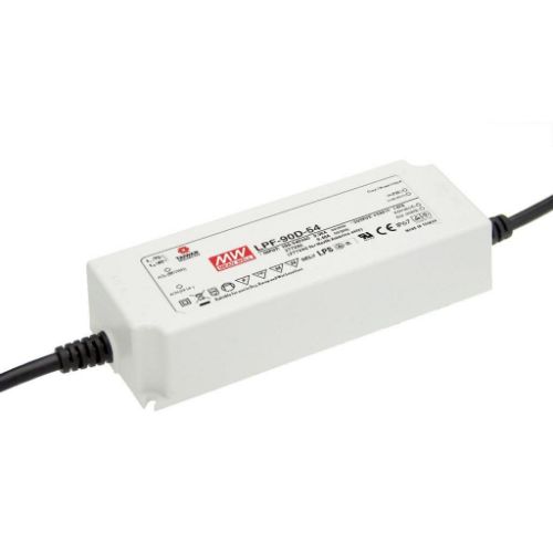Изображение LED- toiteplokk LPF, ühe väljundiga 90W, 24VDC, 14.4...24VDC, 3.75A, PFC, dimmerdatav, Mean Well 