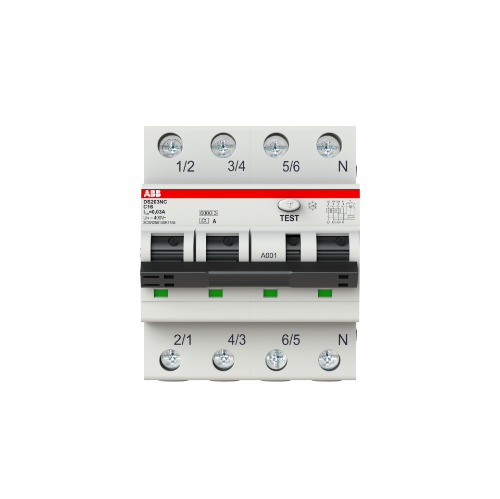 Picture of Kombikaitselüliti (RCBO)  DS203, 16A, C, 30mA, A, 4mod, AEG