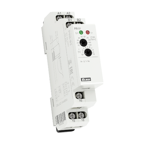 Picture of Voolukontrollirelee PRI-51, 1F, Max, 0.1 -1A AC, 1CO, viivis 0.5-10sek, 24-240VAC, 24VDC, Elko 