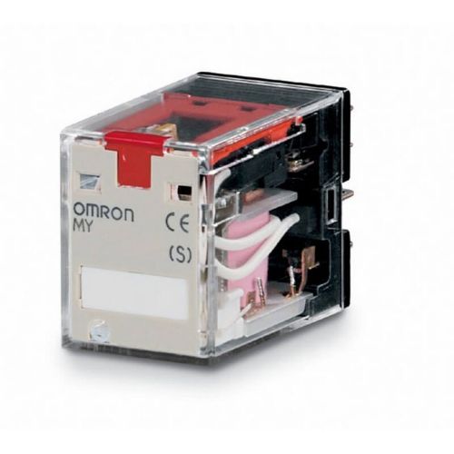 Picture of Relee MY4, 4CO, 5A, 230VAC, LED+TEST, pesa PYF14, Omron 