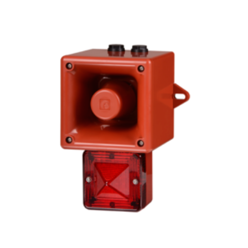 Изображение Sireen+indik AL105, Xenon PUNANE, 24VDC, 113dB (1m), 64 tooni, IP66, korpus Punane, e2s 