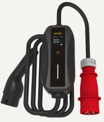 Изображение Mobiilne laadija, 11kW, 16A, 3f, Type 2 kaabel 5,5m, LCD, kandekotis, Morek 