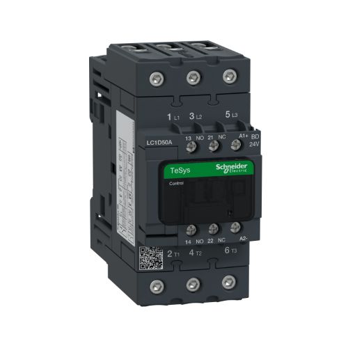 Изображение Kontaktor 3P, 50A, 1NO+1NC, 24VDC, Schneider 