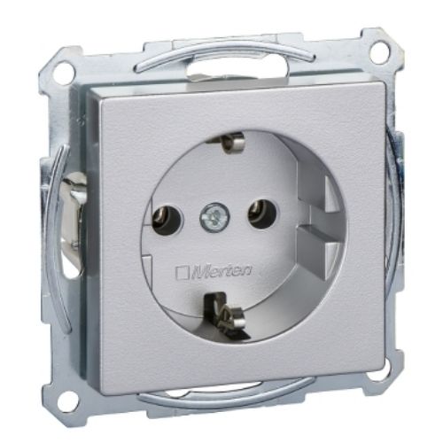 Изображение Pistikupesa 1-ne, maand.-ga, alumiinium, vedrukl. süv. IP20, Merten System M 