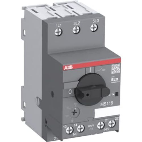 Picture of Mootorikaitselüliti MS116, 0.63-1.0A 50kA, 1NO+1NC, ABB
