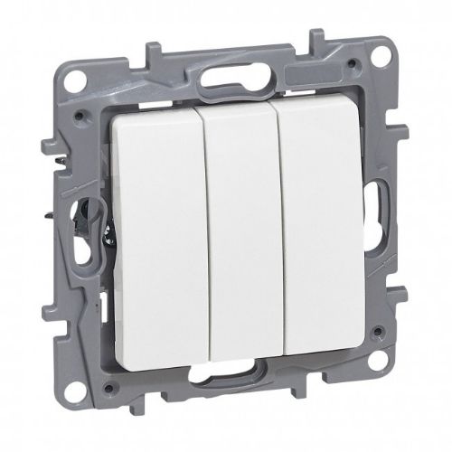 Изображение Lüliti 3-ne klahviga, 10A 230V valge, kruvikl. süv. IP20, NILOE, LEGRAND 