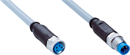 Изображение Andurikaabel PVC+ pesa otse (M8 4-pin) + pistik otse (M8 4-pin), A-coded, 15m, SICK 