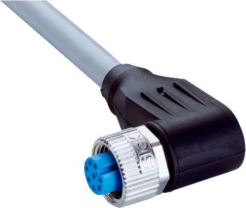 Изображение Andurikaabel PVC+ pesa 90°, A-coded, (2m + M12 8-pin), SICK 