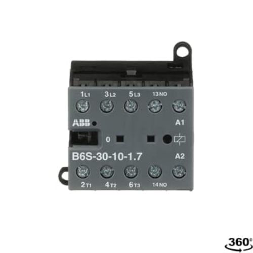 Picture of Minikontaktor B6S 3P, 9A, 4kW AC-3, 1NO, 24VDC, ABB