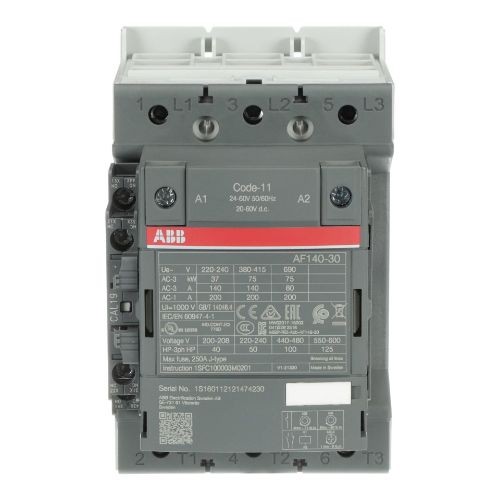 Picture of Kontaktor AF140 3P, 140A, 75kW AC-3, 1NO+1NC, 24-60VAC 20-60VDC, ABB