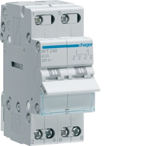 Picture of Ümberlüliti 1-0-2, 2P, 40A, 230VAC, 2 mod, Hager 
