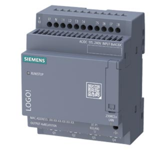 Picture of Minikontroller LOGO9 230RCEo V9.0, 115/230VAC/DC, ilma displeita, 8DI, 4DO(relee), Ethernet, Siemens