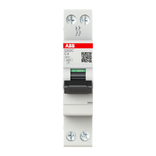 Picture of Moodulkaitselüliti S200C, 2P, 4A, C, 6kA, 1mod, ABB 