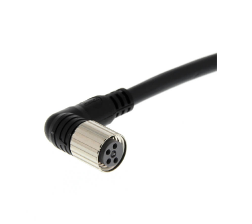 Picture of Andurikaabel PVC + pesa 90°, A-coded, ( 5m + M8 4-pin ), Omron 