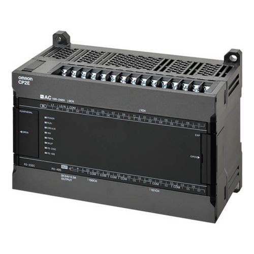 Picture of CP2E, 8kStep/kWord, 24VDC 24DI 16DO (trans. source), RS-232, RS-485, laientatav max +3, Omron 