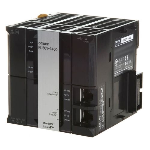 Picture of Sysmac NJ5 CPU, 20MB memory, built-in EtherCAT and EtherNet/IP. Omron 