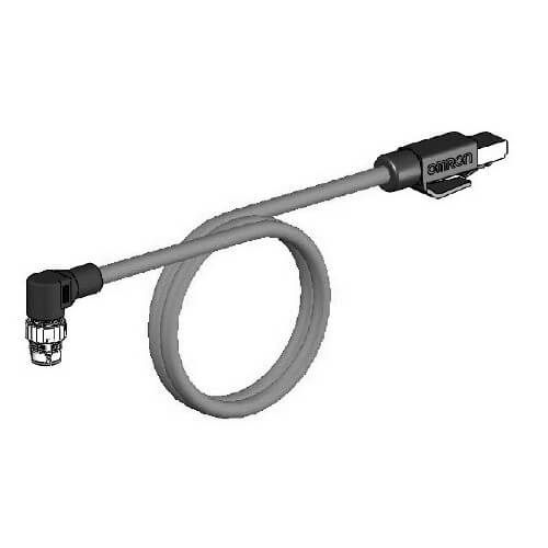 Picture of Ethernet Cat.5 cable, PVC, M12 right-angle plug/RJ45, 2 m 