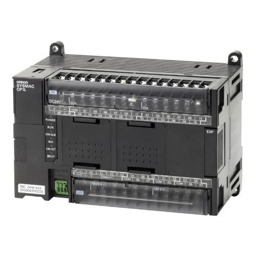 Picture of CP1L, 10kStep/32kWord, 24VDC 18DI 12DO (trans. sink), 2AI, +2serial, +3, Ethernet 