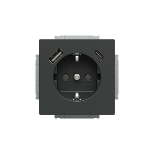 Picture of Pistikupesa 2-se USB-laadijaga A+C (2,4A), Future, antratsiit