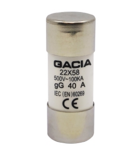 Изображение Silindriline sular 22x58, 40A, gG, 500VAC, Gacia 
