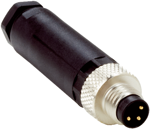 Изображение Anduripistik M8 3-pin, otse, A-coded, kruviklemm, kaablile 0.14...0.5mm2, PUR, SICK 