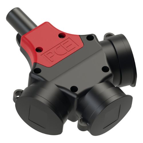 Picture of Jätkupesa 16A 2P+E 230VAC IP44 3-ne, kummist, klapiga, Schuko, PCE 