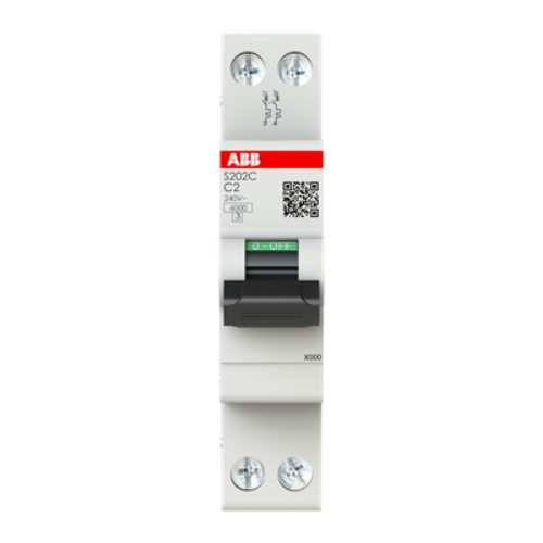 Picture of Moodulkaitselüliti S200C, 2P, 2A, C, 6kA, 1mod, ABB 