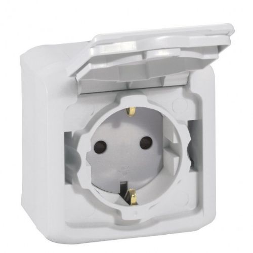 Picture of Pistikupesa 1-ne, 16A 230V, m-ga, pinnap., hall, IP44, FORIX, LEGRAND 