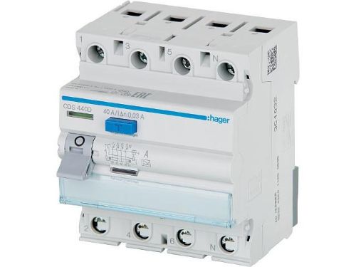 Picture of Rikkevoolukaitse RCD QC, 3P+N, 40A, 30mA, A, kiirühendusega, Hager