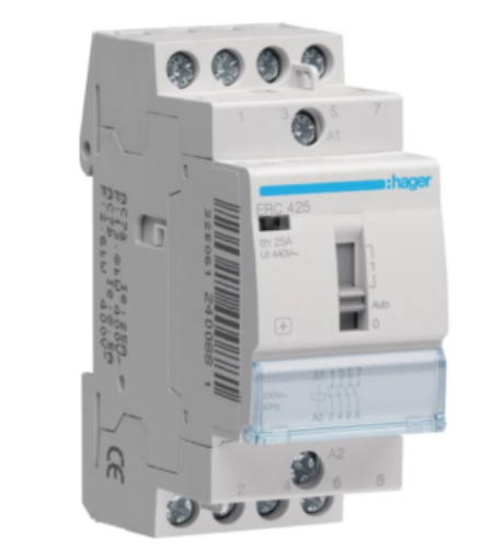 Picture of Moodulkontaktor 25A, 4NO, 230VAC, 2mod. Hager