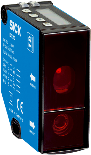 Picture of Laser-kaugusandur DT20, Sn=100-600mm, välj: PNP, 4...20mA, M12 5-pin, SICK 