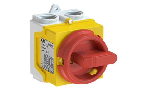 Picture of Koormuslüliti 3P, AC22/20A, AC23/15.2A/7.5kW, IP67 KOLLA-PUNANE plastkorpus, läbiviikudega, ABB 