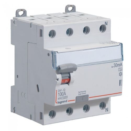 Picture of Rikkevoolukaitse DX3-ID, 4P, (63/80/)100A, A, 30mA, Legrand 