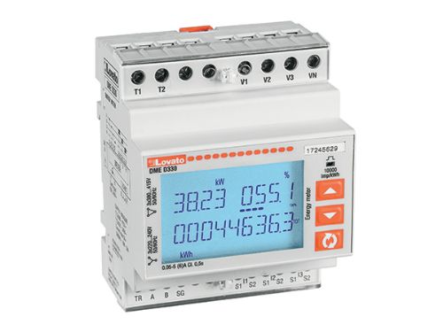 Picture of Moodularvesti 3F trafodele .../5A taatluseta 2-tariifi, RS485 Modbus RTU, klass 0.5s, Lovato